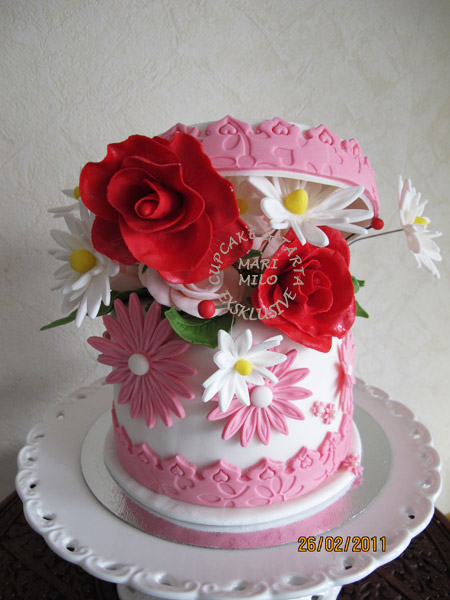 Flower Gift Box Cake 